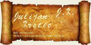 Julijan Krstić vizit kartica